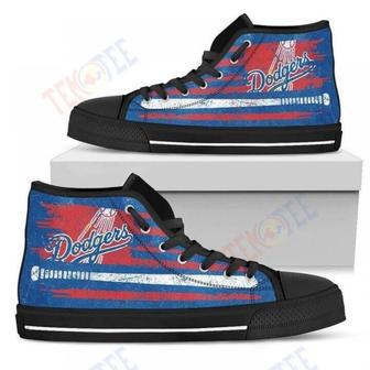 Mens Womens American Flag Vintage Baseball Los Angeles Dodgers High Top Shoes | Favorety UK