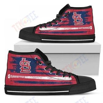 Mens Womens American Flag Vintage Baseball St Louis Cardinals High Top Shoes | Favorety