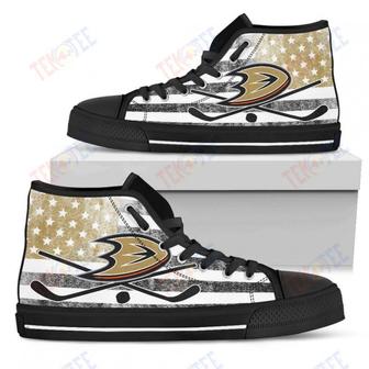 Mens Womens Anaheim Ducks High Top Shoes Flag Rugbytop Quality | Favorety
