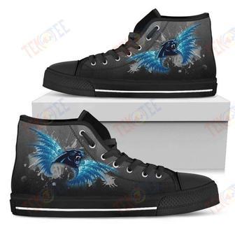 Mens Womens Angel Wings Carolina Panthers High Top Shoes | Favorety AU