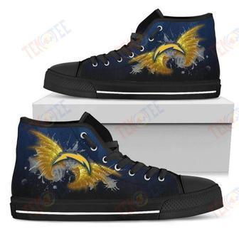 Mens Womens Angel Wings Los Angeles Chargers High Top Shoes | Favorety DE