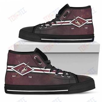 Mens Womens Arizona Coyotes High Top Shoes Double Stick Check Shoes | Favorety DE