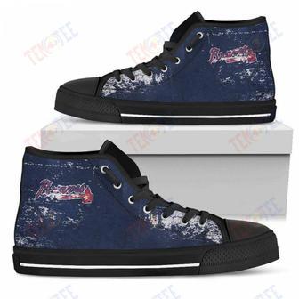 Mens Womens Atlanta Braves High Top Shoes Grunge Vintage Logo Printable | Favorety DE