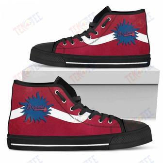 Mens Womens Atlanta Braves High Top Shoes Simple Van Sun Flameshoes | Favorety DE