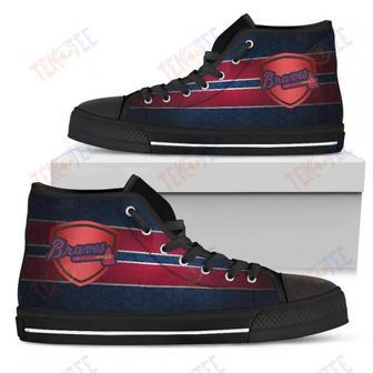 Mens Womens Atlanta Braves High Top Shoes The Shield Shoes | Favorety AU