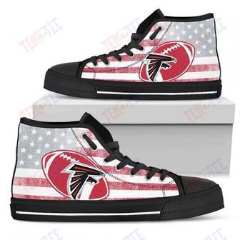 Mens Womens Atlanta Falcons High Top Shoes Flag Rugbytop Quality | Favorety UK