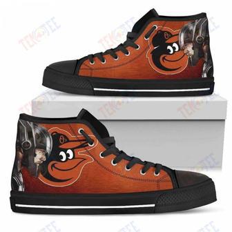 Mens Womens Baltimore Orioles High Top Shoes Thor Head Beside Shoes | Favorety AU