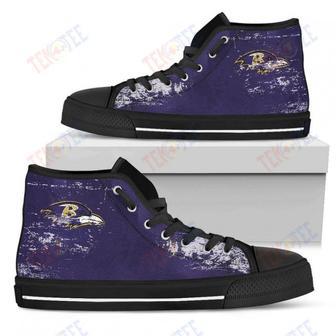 Mens Womens Baltimore Ravens High Top Shoes Grunge Vintage Logo Printable | Favorety UK