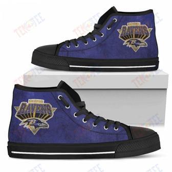 Mens Womens Baltimore Ravens High Top Shoes Simple Logoshoes | Favorety CA