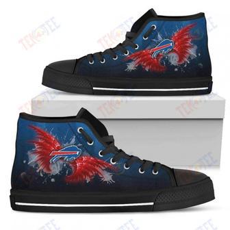 Mens Womens Buffalo Bills High Top Shoes Angel Wings Printable | Favorety