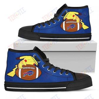 Mens Womens Buffalo Bills High Top Shoes Great Pikachu Laying On Balltop Quality | Favorety UK