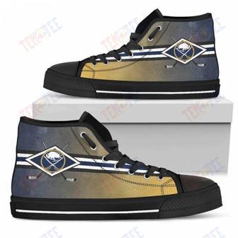 Mens Womens Buffalo Sabres High Top Shoes Double Stick Check Shoes | Favorety