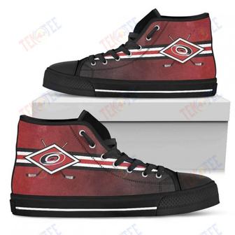 Mens Womens Carolina Hurricanes High Top Shoes Double Stick Check Shoes | Favorety
