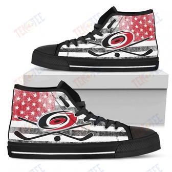 Mens Womens Carolina Hurricanes High Top Shoes Flag Rugbytop Quality | Favorety UK