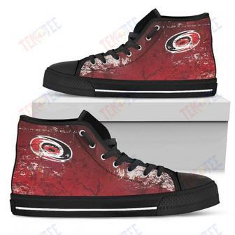 Mens Womens Carolina Hurricanes High Top Shoes Grunge Vintage Logo Printable | Favorety DE