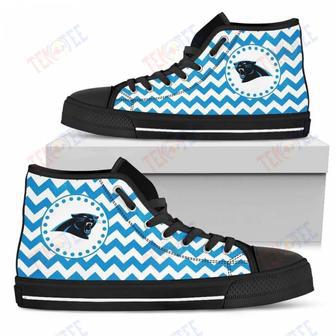 Mens Womens Carolina Panthers High Top Shoes Chevron Broncos Printable | Favorety