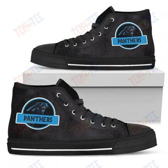 Mens Womens Carolina Panthers High Top Shoes Jurassic Parktop Quality | Favorety