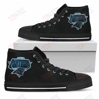 Mens Womens Carolina Panthers High Top Shoes Simple Logoshoes | Favorety UK