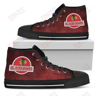 Mens Womens Chicago Blackhawks High Top Shoes Jurassic Parktop Quality | Favorety CA