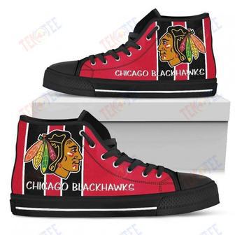 Mens Womens Chicago Blackhawks High Top Shoes Steaky Trending Fashion Sporty | Favorety UK