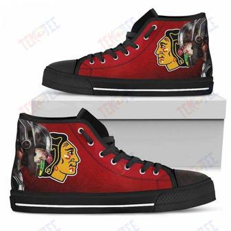 Mens Womens Chicago Blackhawks High Top Shoes Thor Head Beside Shoes | Favorety AU