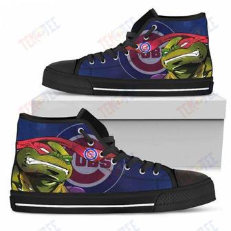 Mens Womens Chicago Cubs Turtle Ninja High Top Shoes Printable | Favorety CA