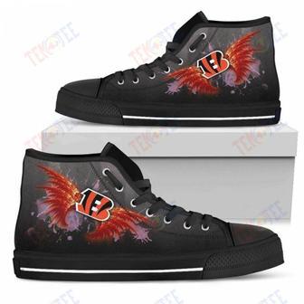 Mens Womens Cincinnati Bengals High Top Shoes Angel Wings Printable | Favorety DE