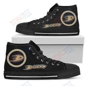 Mens Womens Circle Logo Anaheim Ducks High Top Shoes | Favorety DE