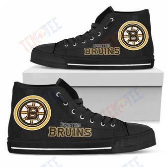 Mens Womens Circle Logo Boston Bruins High Top Shoes | Favorety CA