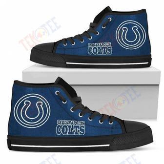 Mens Womens Circle Logo Indianapolis Colts High Top Shoes | Favorety