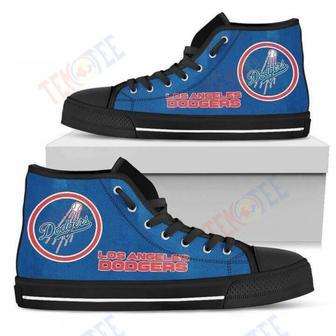 Mens Womens Circle Logo Los Angeles Dodgers High Top Shoes | Favorety DE