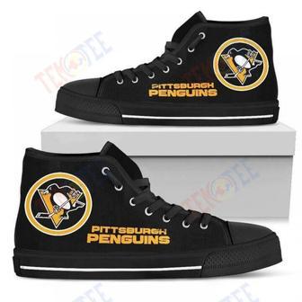 Mens Womens Circle Logo Pittsburgh Penguins High Top Shoes | Favorety UK