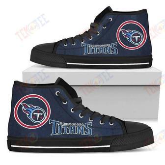 Mens Womens Circle Logo Tennessee Titans High Top Shoes | Favorety