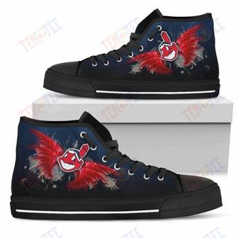 Mens Womens Cleveland Indians High Top Shoes Angel Wings Printable | Favorety UK