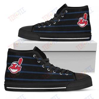 Mens Womens Cleveland Indians High Top Shoes Edge Straight Perfect Circle Shoes | Favorety