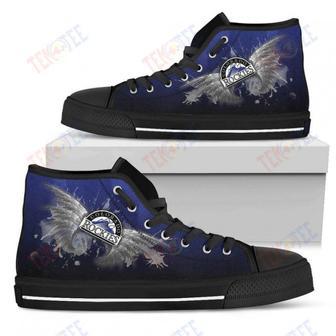 Mens Womens Colorado Rockies High Top Shoes Angel Wings Printable | Favorety UK