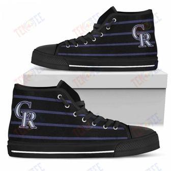 Mens Womens Colorado Rockies High Top Shoes Edge Straight Perfect Circle Shoes | Favorety DE