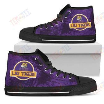 Mens Womens Cute Jurassic Park Lsu Tigers High Top Shoes | Favorety AU