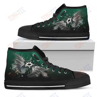 Mens Womens Dallas Stars High Top Shoes Angel Wings Printable | Favorety