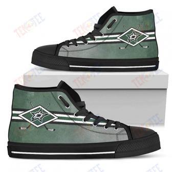 Mens Womens Dallas Stars High Top Shoes Double Stick Check Shoes | Favorety