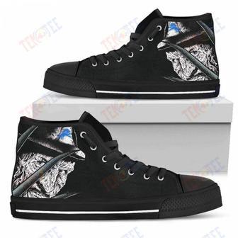 Mens Womens Detroit Lions Nightmare Freddy Colorful High Top Shoes Printable | Favorety UK