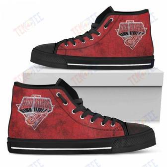 Mens Womens Detroit Red Wings High Top Shoes Simple Logo Shoes | Favorety CA