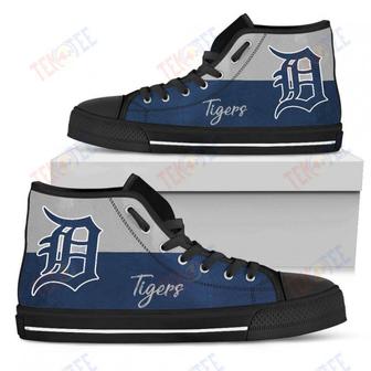 Mens Womens Detroit Tigers High Top Shoes Divided Colours Stunning | Favorety