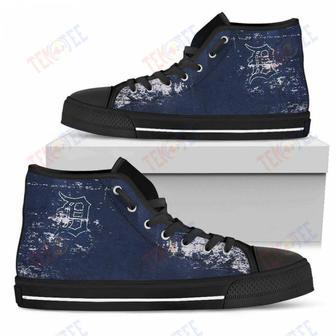 Mens Womens Detroit Tigers High Top Shoes Grunge Vintage Logo Printable | Favorety