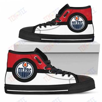 Mens Womens Edmonton Oilers High Top Shoes Bright Colours Open Sections Great | Favorety