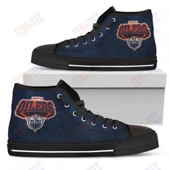 Mens Womens Edmonton Oilers High Top Shoes Simple Logo Shoes | Favorety AU