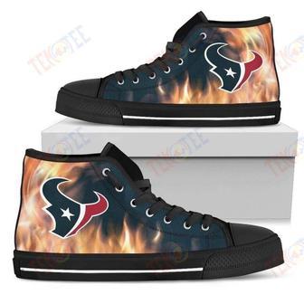 Mens Womens Fighting Like Fire Houston Texans High Top Shoes | Favorety