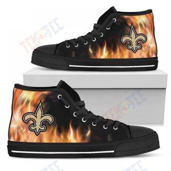 Mens Womens Fighting Like Fire New Orleans Saints High Top Shoes | Favorety AU