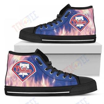 Mens Womens Fighting Like Fire Philadelphia Phillies High Top Shoes | Favorety