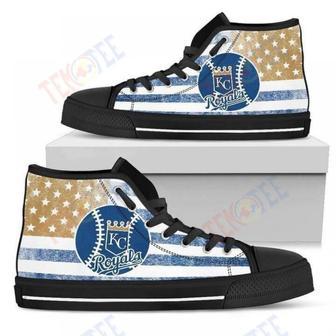 Mens Womens Flag Rugby Kansas City Royals High Top Shoes | Favorety AU